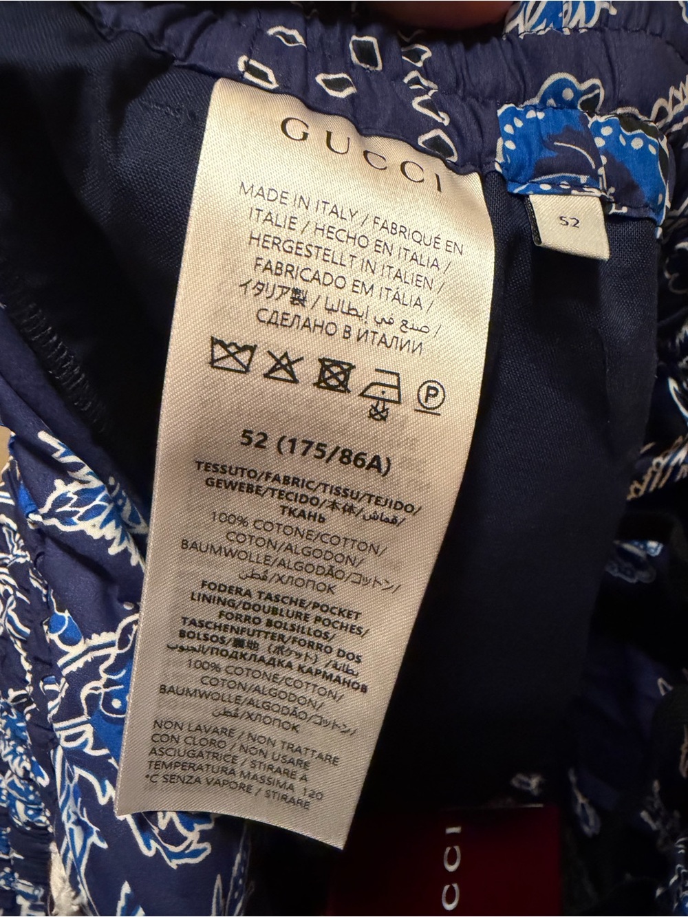 New Gucci Logo Floral Shorts Navy White Size IT 52 / US L 34 - 38 Waist - Picture 9 of 10